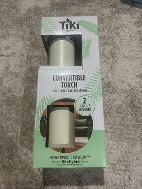 Tiki Torch Convertible - Cream Outdoor Mosquito Repellent (2 Pack)